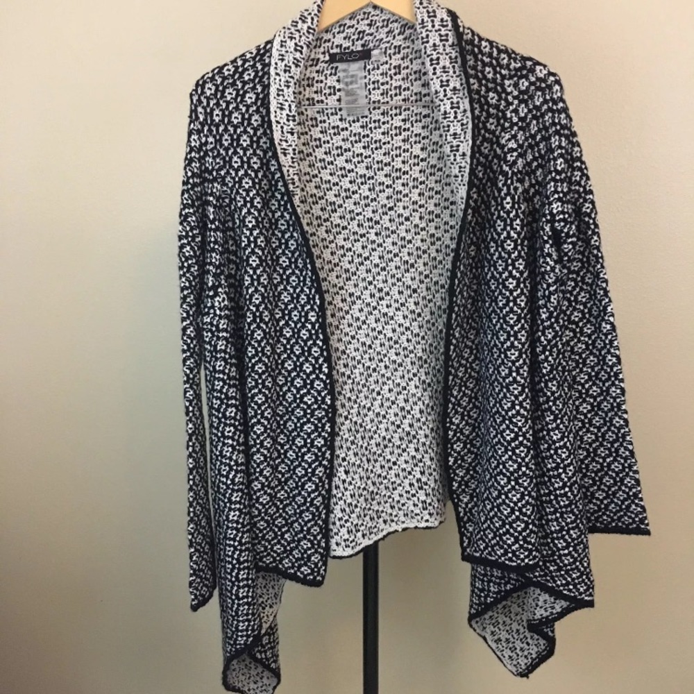 Fylo black Knit open cardigan sweater wool M